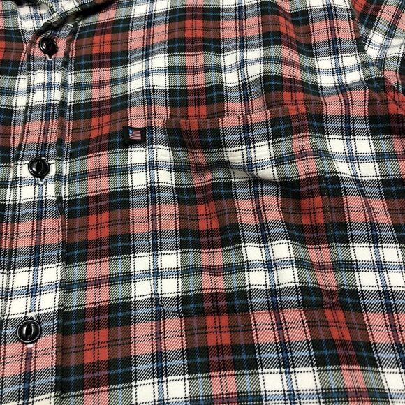 Vtg Polo Jeans Co Ralph Lauren Flannel Shirt Men L Grey Red Plaid Button Up Work - Picture 4 of 13